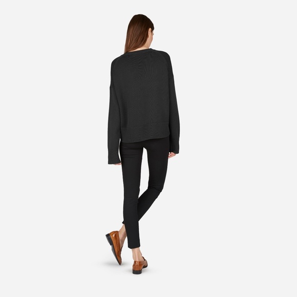 Everlane Sweaters - Everlane - The Soft Cotton Square Crew, Soft Black
